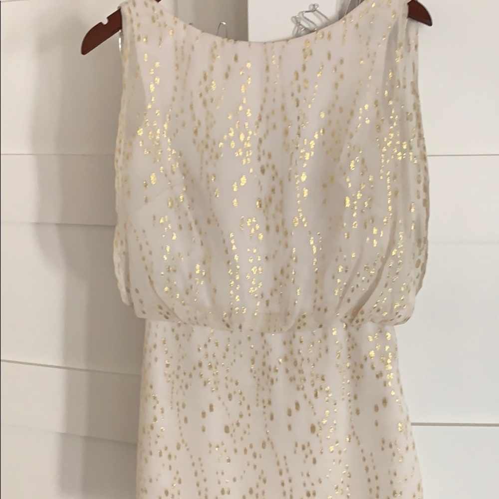 Beautiful gold and white Laundry dress